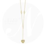 Silver Necklace 3D Heart Zirconia Stones - Silver Union